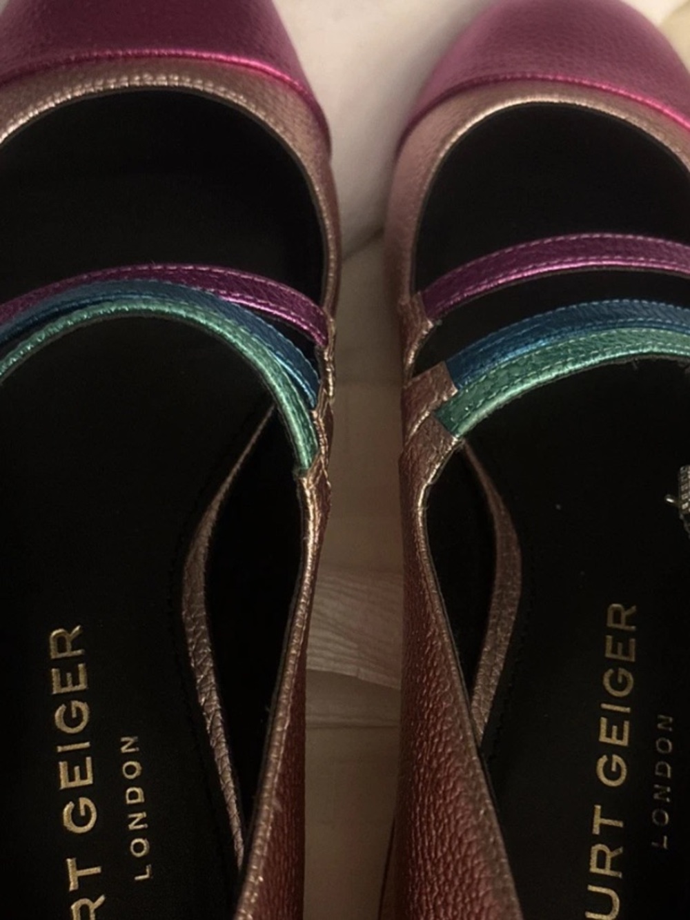 🌈 Kurt Geiger London Eagle Ballet Rainbow Multicolor Flats Sz US 6.5-7 EU 37🌈